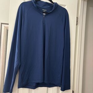 tek gear Men's Lightweight Blue Half-Zip Shirt Jacket